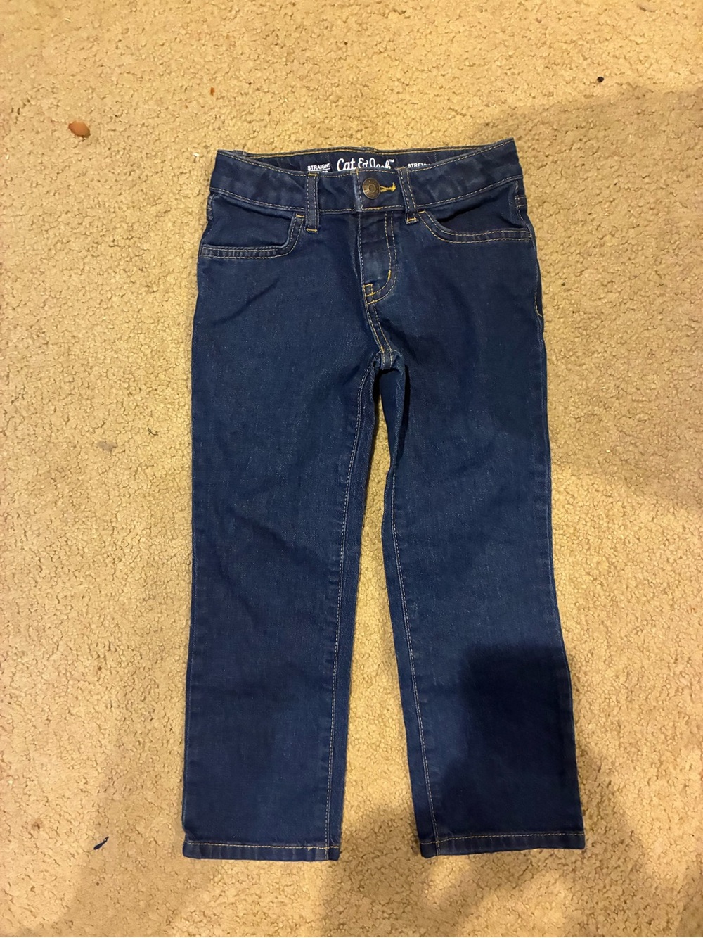 NWOT Cat & Jack Girls' Navy Straight-Leg Jeans